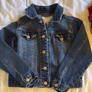 Old Navy Girls' Dark Blue Denim Jacket - Classic Knit Trucker